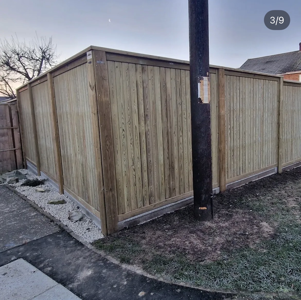 After: new closeboard fence installation